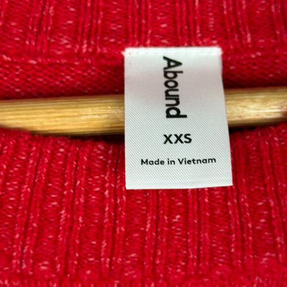 Abound Cropped Sweater Red Women's Size XX Small Soft Boxy Oversized Cozy - Picture 6 of 10